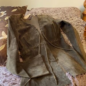 BoHo style sueded leather coat